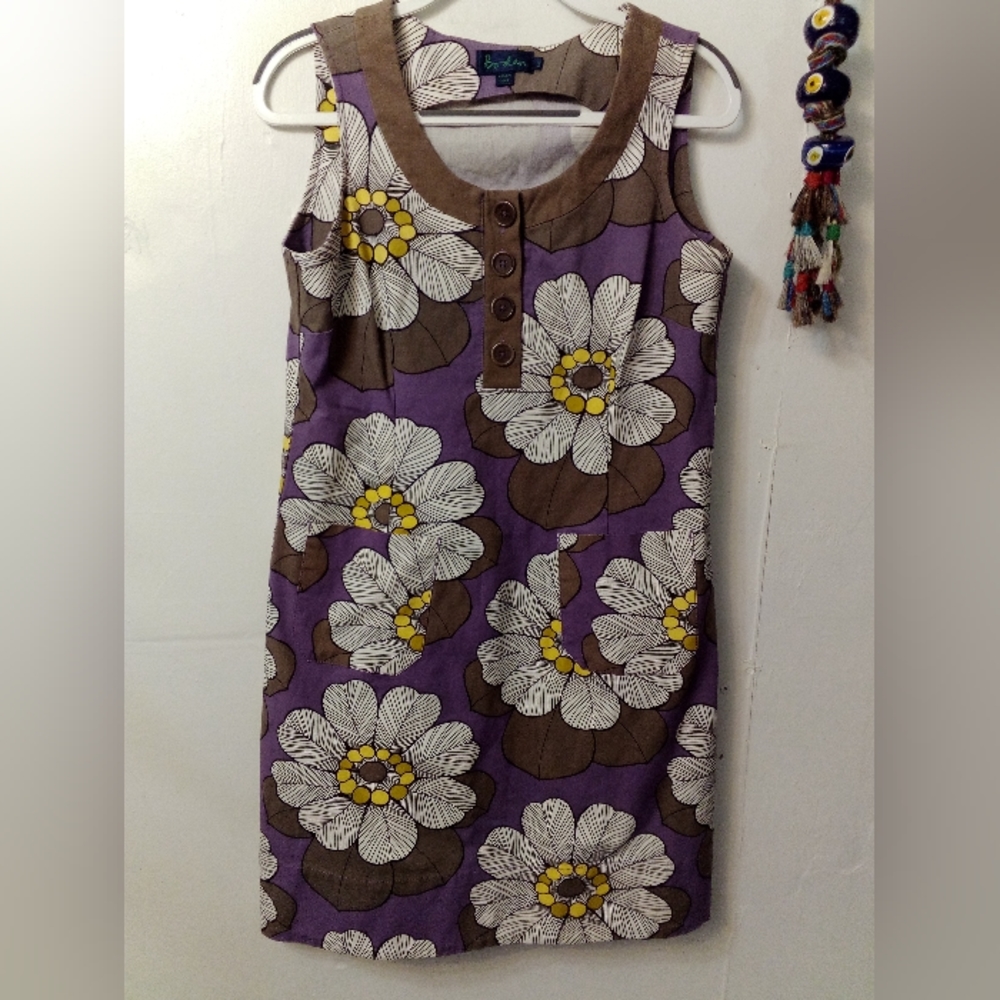 FAIRY  BEACH BODEN FLORAL DRESS COTTON MINI PARTY HAWAIIAN  Cruise SIZE 14